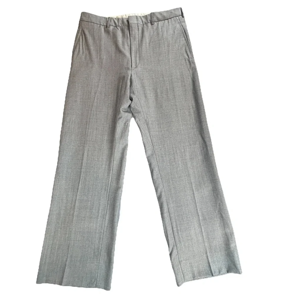 Vintage Polo Ralph Lauren Dress Pants Made In Italy Men’s 34x27 Gray Wool‎